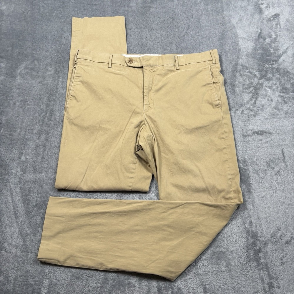 Zanella Parker Pants Men's 36x32 Khaki Made in Italy Cotton Stretch Flat Front*